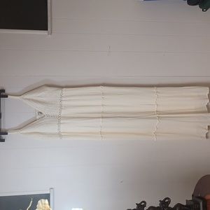 AMERICAN RAG 3X CREAM CROCHETED MAXI DRESS